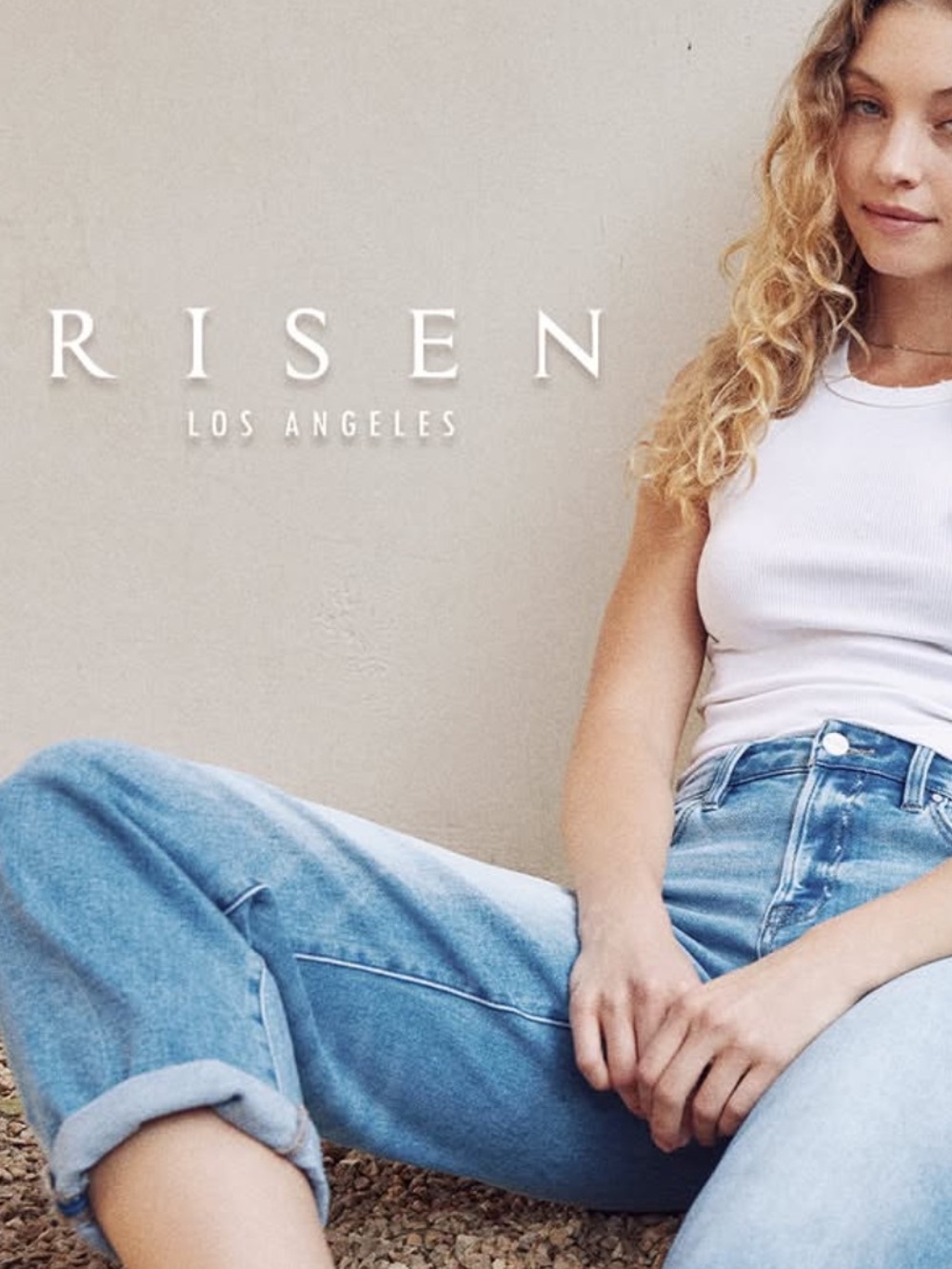 Risen Los Angeles White Ribbed Tank Top
